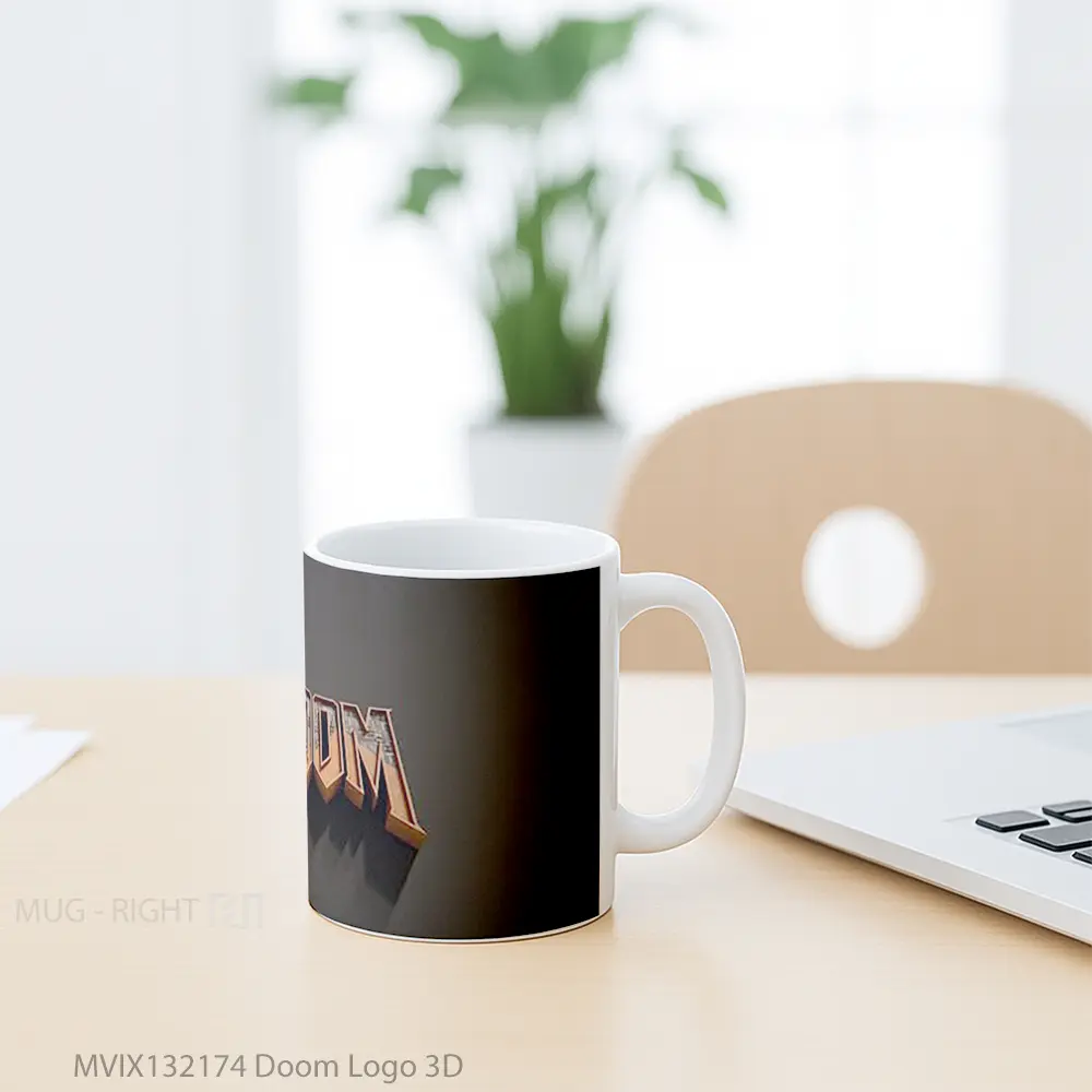Mug Doom Logo 3D Gelas Keramik Unik - All-side / Desain