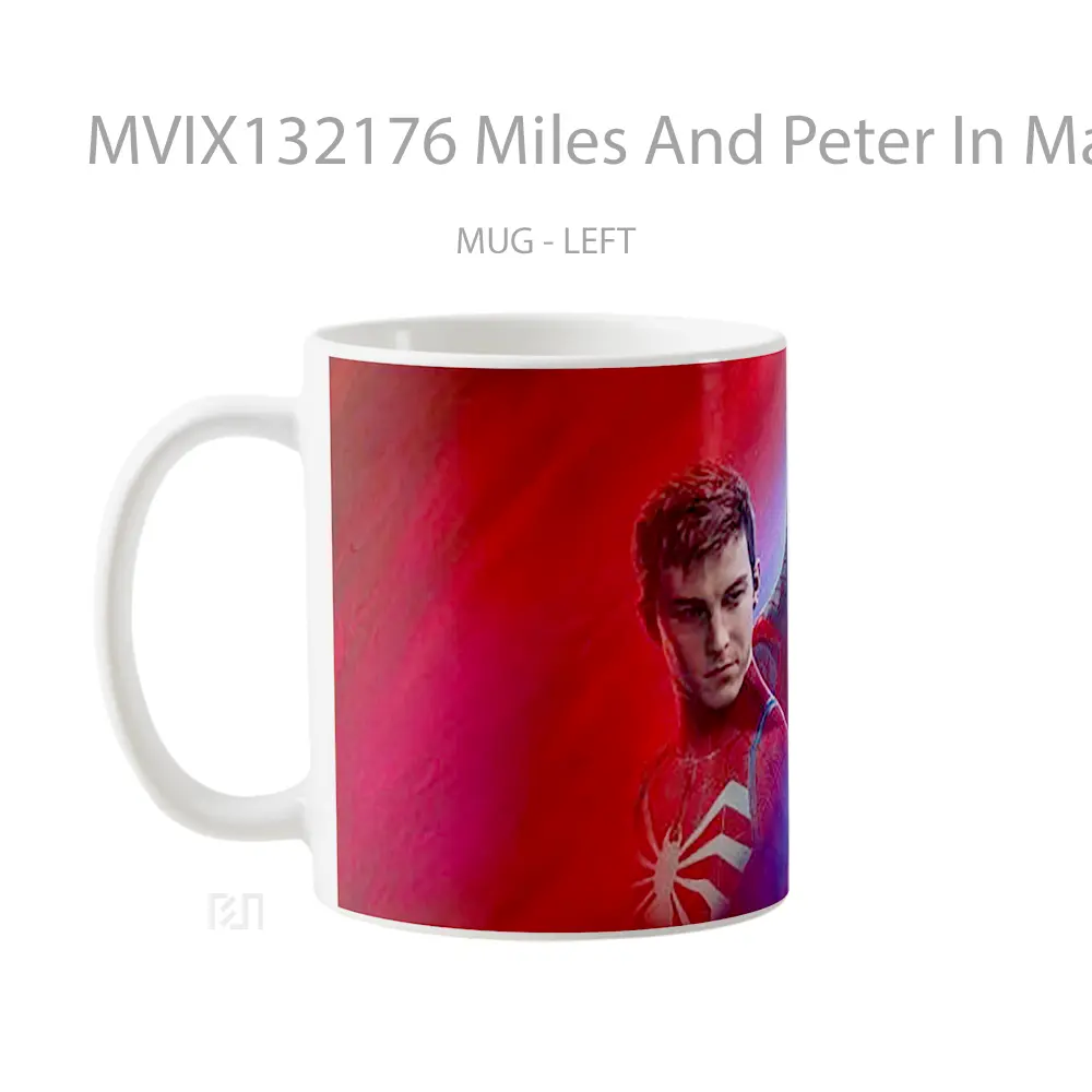 Mug Miles And Peter In Marvels Spider Man 2 Gelas Superhero - All-side / Desain