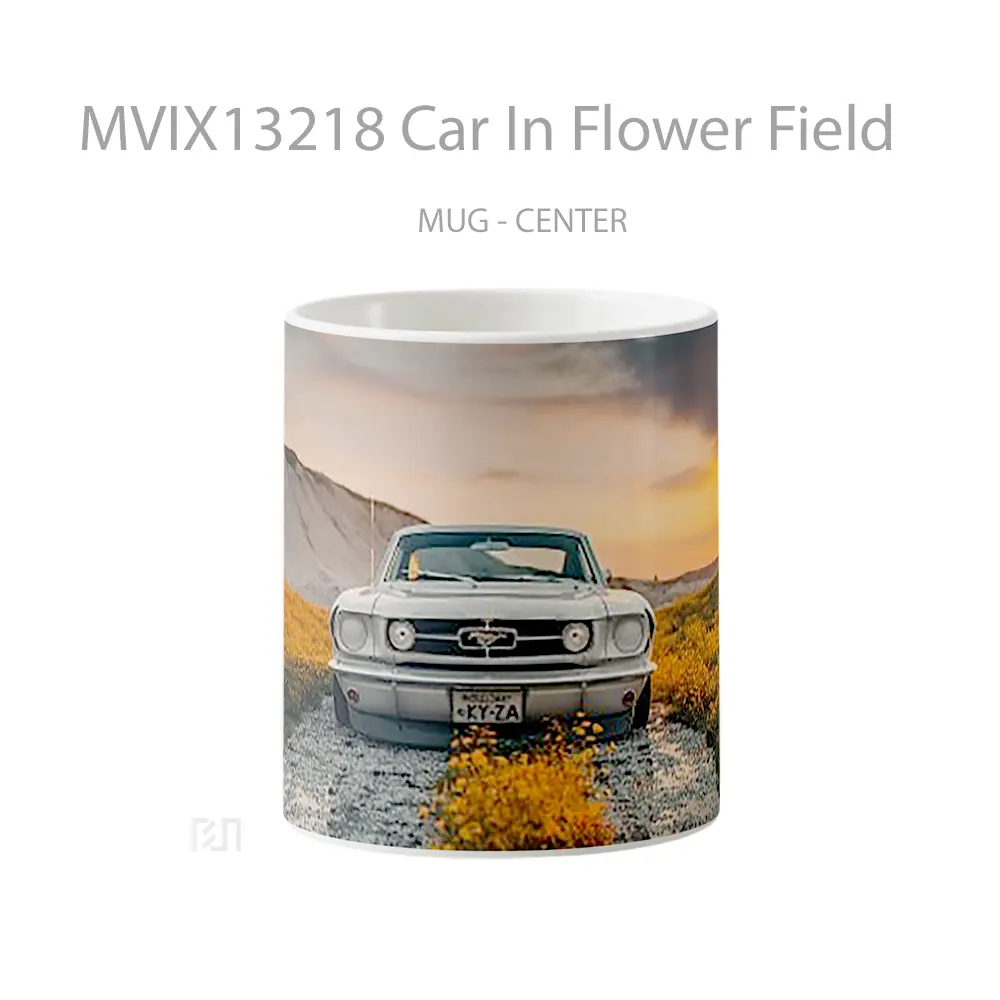 Mug Car In Flower Field Cangkir Mobil