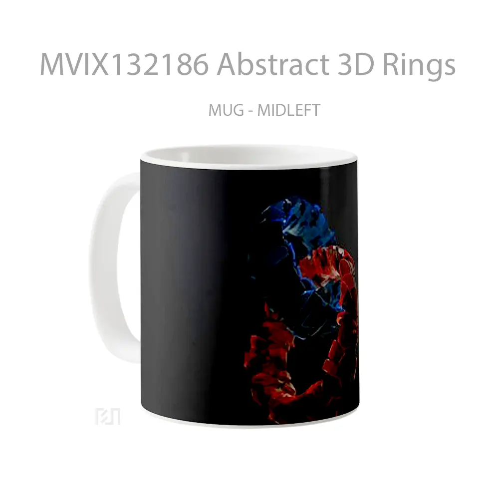 Mug Abstract 3D Rings Gelas Seni Modern - All-side / Desain