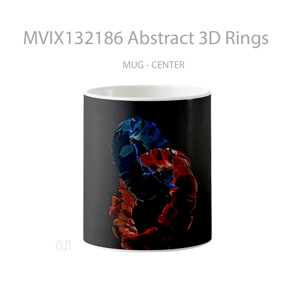 Mug Abstract 3D Rings Gelas Seni Modern