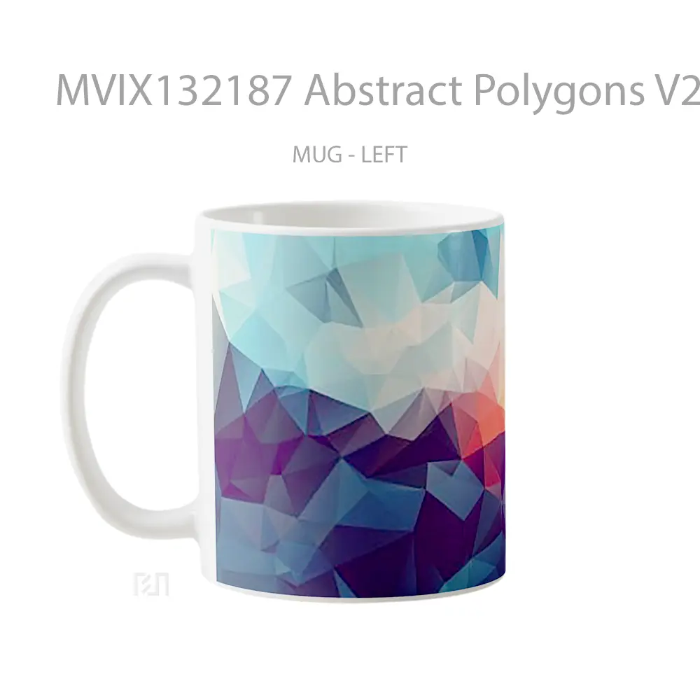 Mug Abstract Polygons V2 Gelas Seni Modern - All-side / Desain