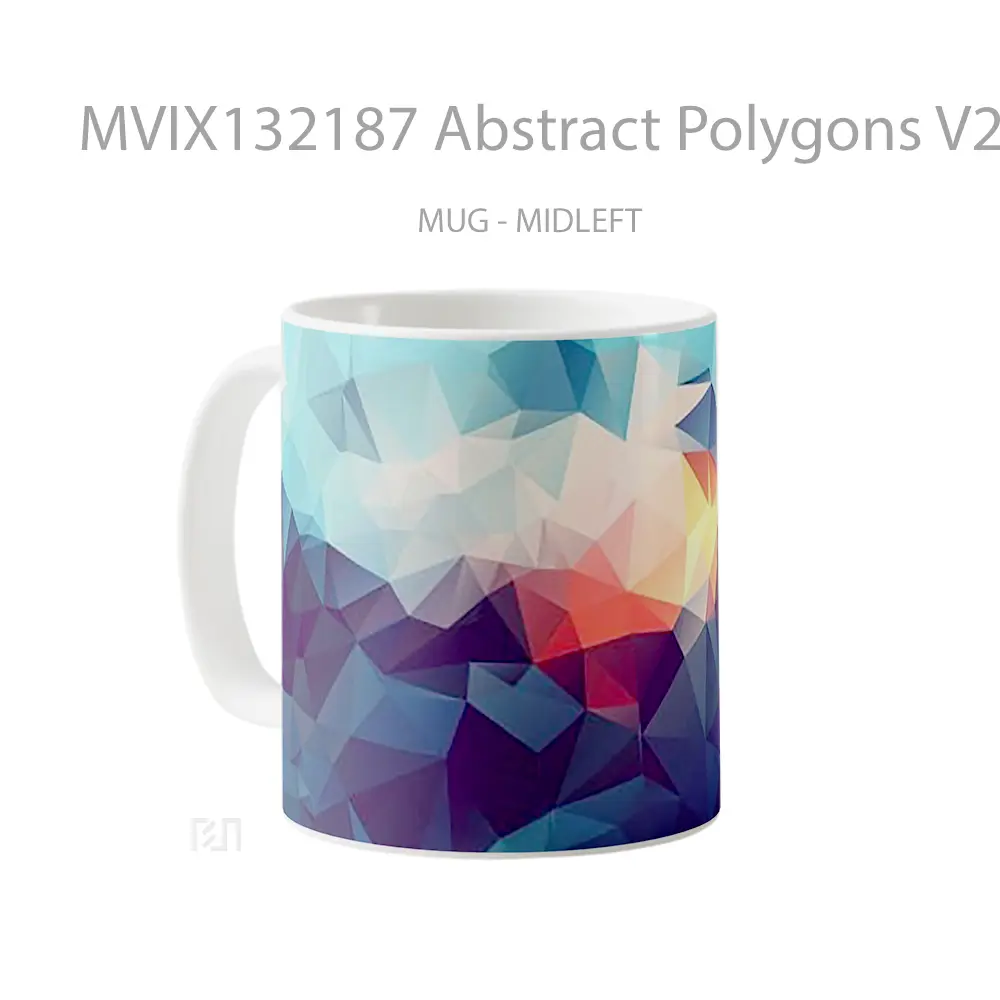 Mug Abstract Polygons V2 Gelas Seni Modern - All-side / Desain