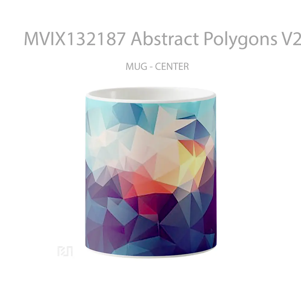 Mug Abstract Polygons V2 Gelas Seni Modern