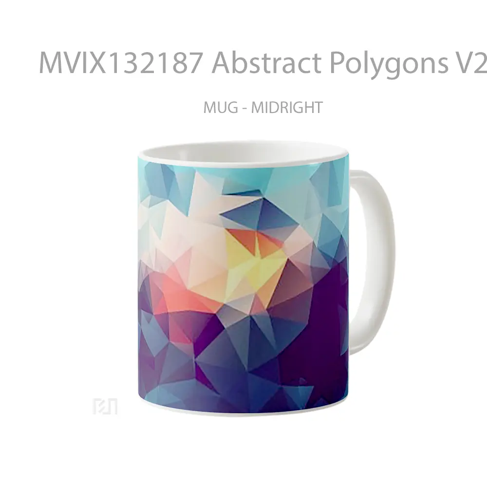 Mug Abstract Polygons V2 Gelas Seni Modern - All-side / Desain