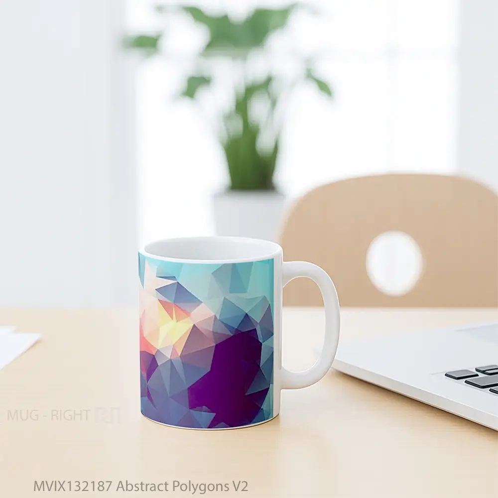 Mug Abstract Polygons V2 Gelas Seni Modern - All-side / Desain