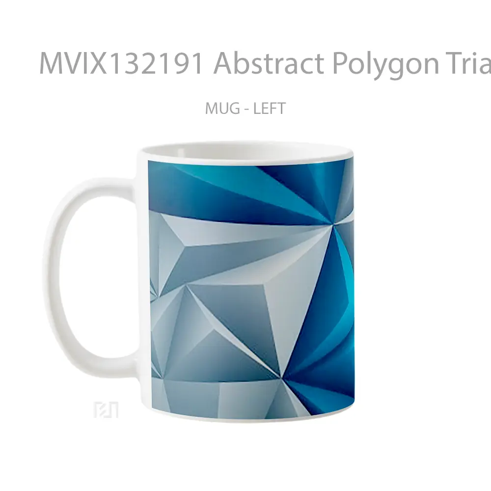 Mug Abstract Polygon Triangles Gelas Seni Modern - All-side / Desain