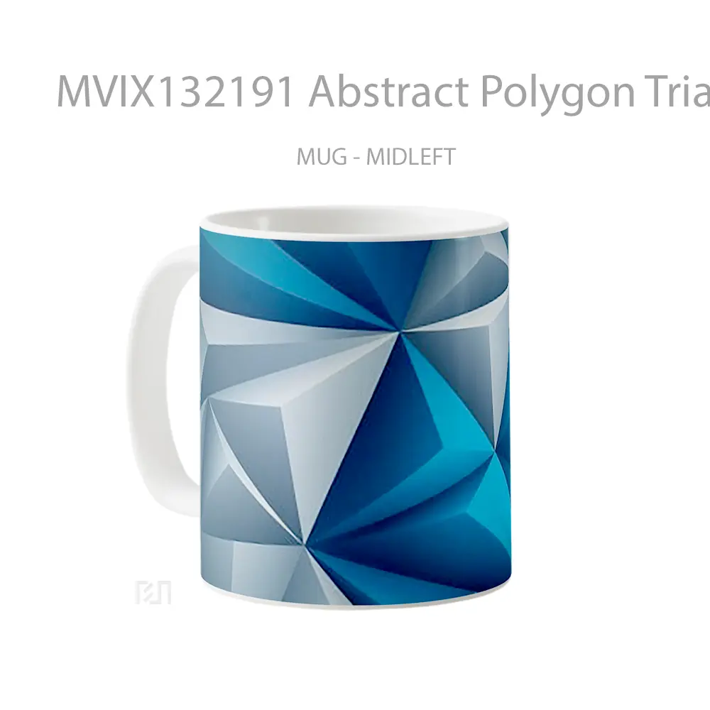 Mug Abstract Polygon Triangles Gelas Seni Modern - All-side / Desain
