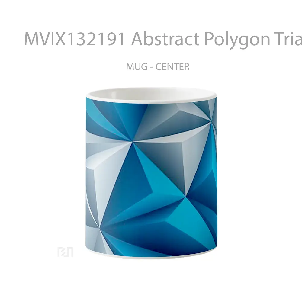 Mug Abstract Polygon Triangles Gelas Seni Modern