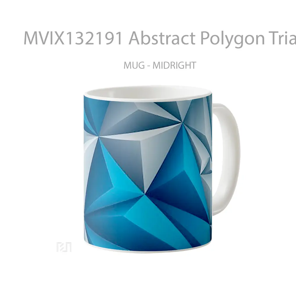 Mug Abstract Polygon Triangles Gelas Seni Modern - All-side / Desain