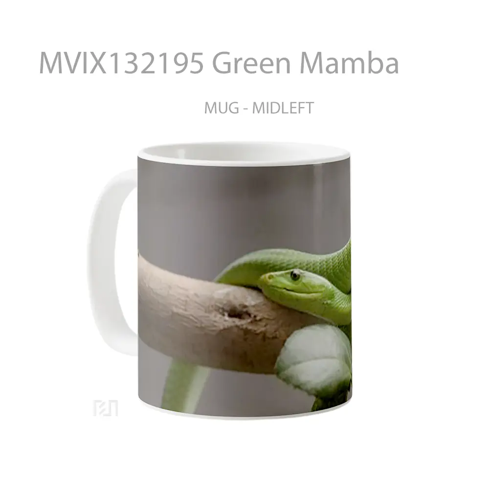 Mug Green Mamba Gelas Keramik Unik - All-side / Desain