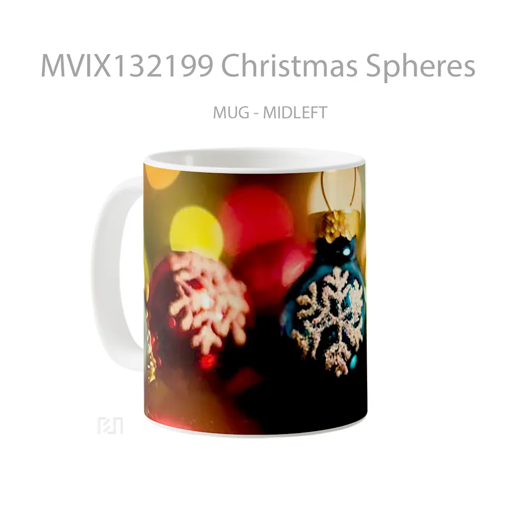 Mug Christmas Spheres Gelas Keramik Unik - All-side / Desain