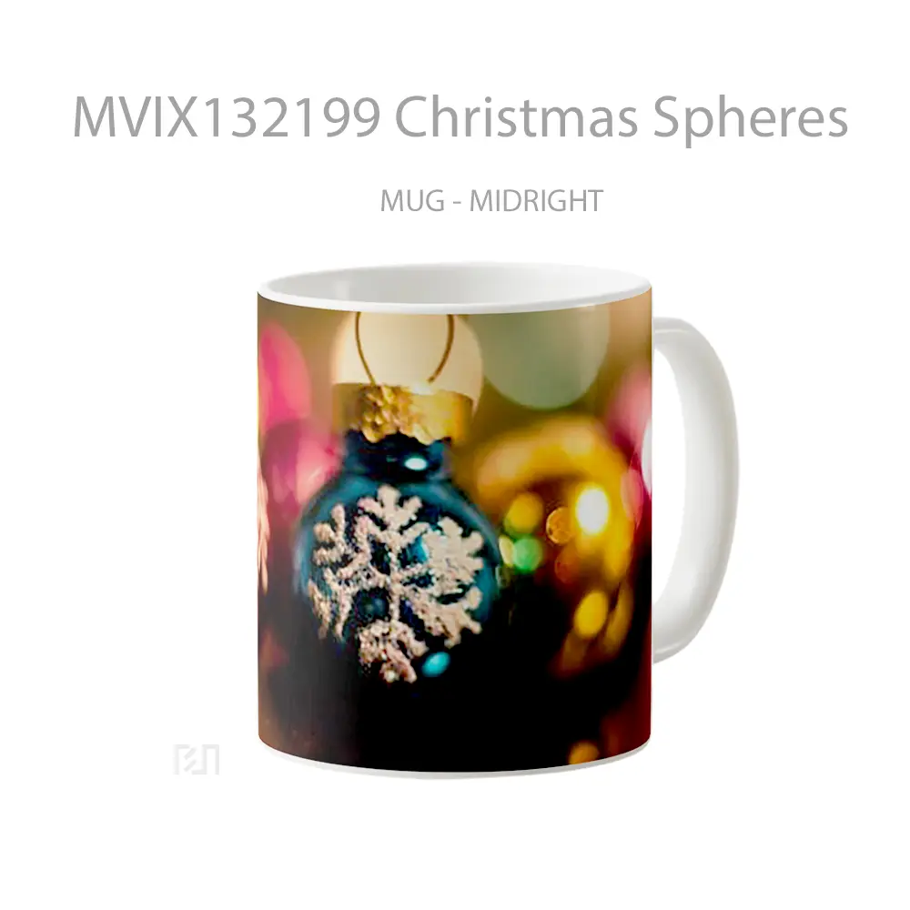Mug Christmas Spheres Gelas Keramik Unik - All-side / Desain
