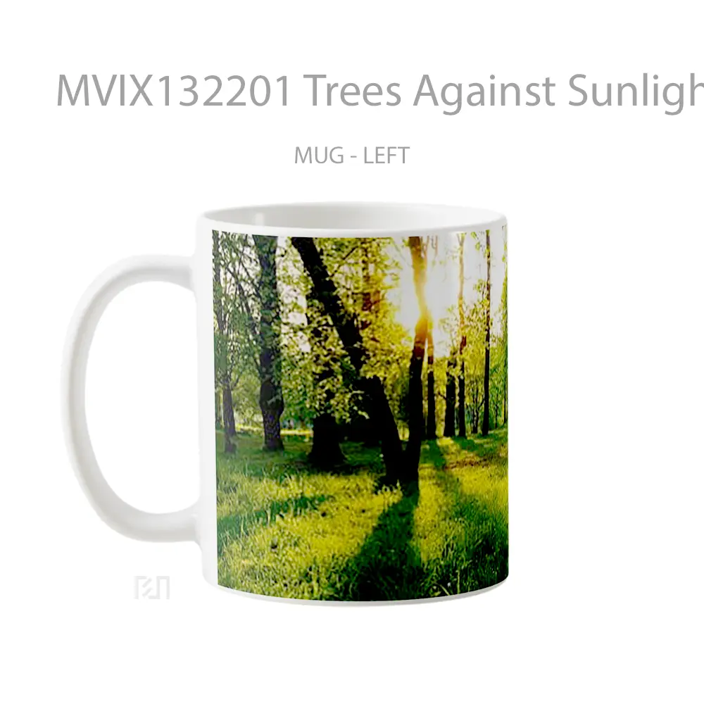 Mug Trees Against Sunlight Gelas Pemandangan Alam - All-side / Desain