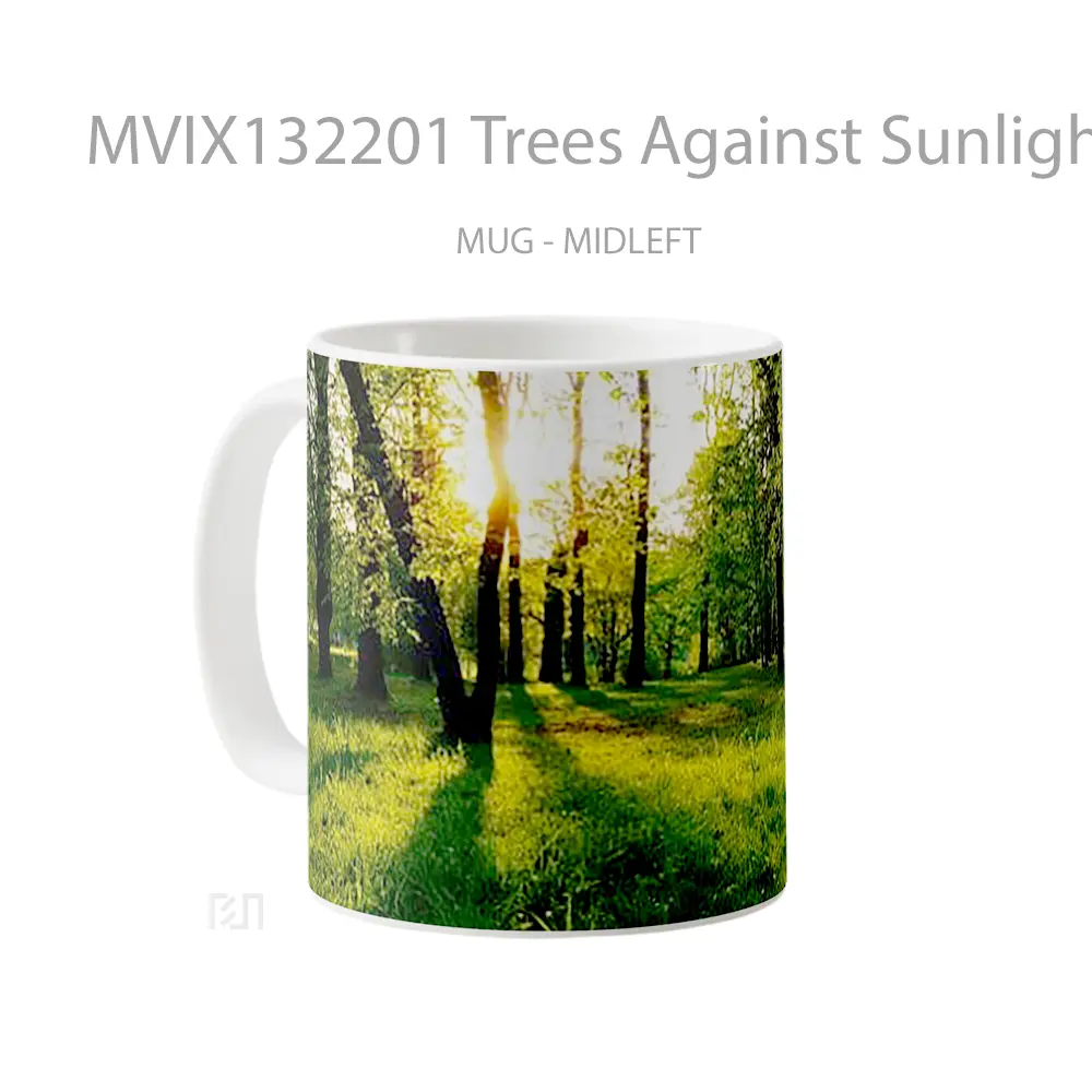 Mug Trees Against Sunlight Gelas Pemandangan Alam - All-side / Desain