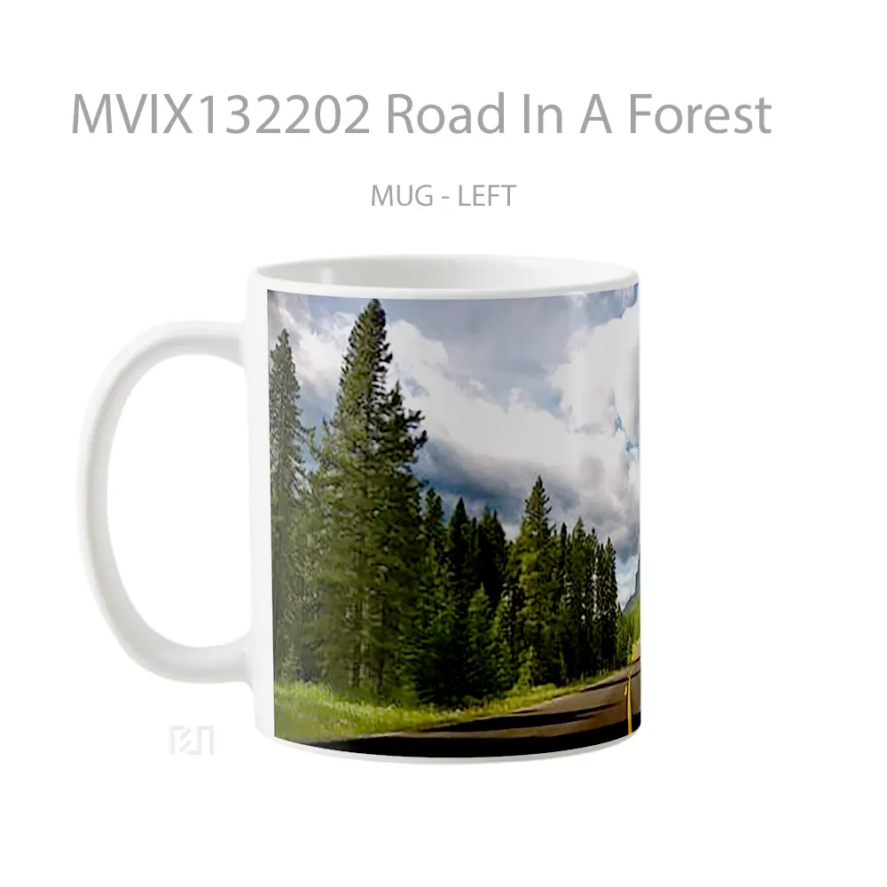 Mug Road In A Forest Gelas Pemandangan Alam - All-side / Desain