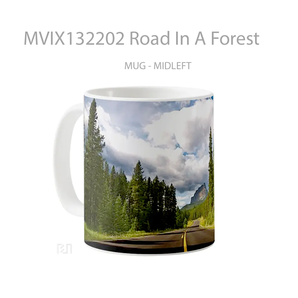 Mug Road In A Forest Gelas Pemandangan Alam - All-side / Desain