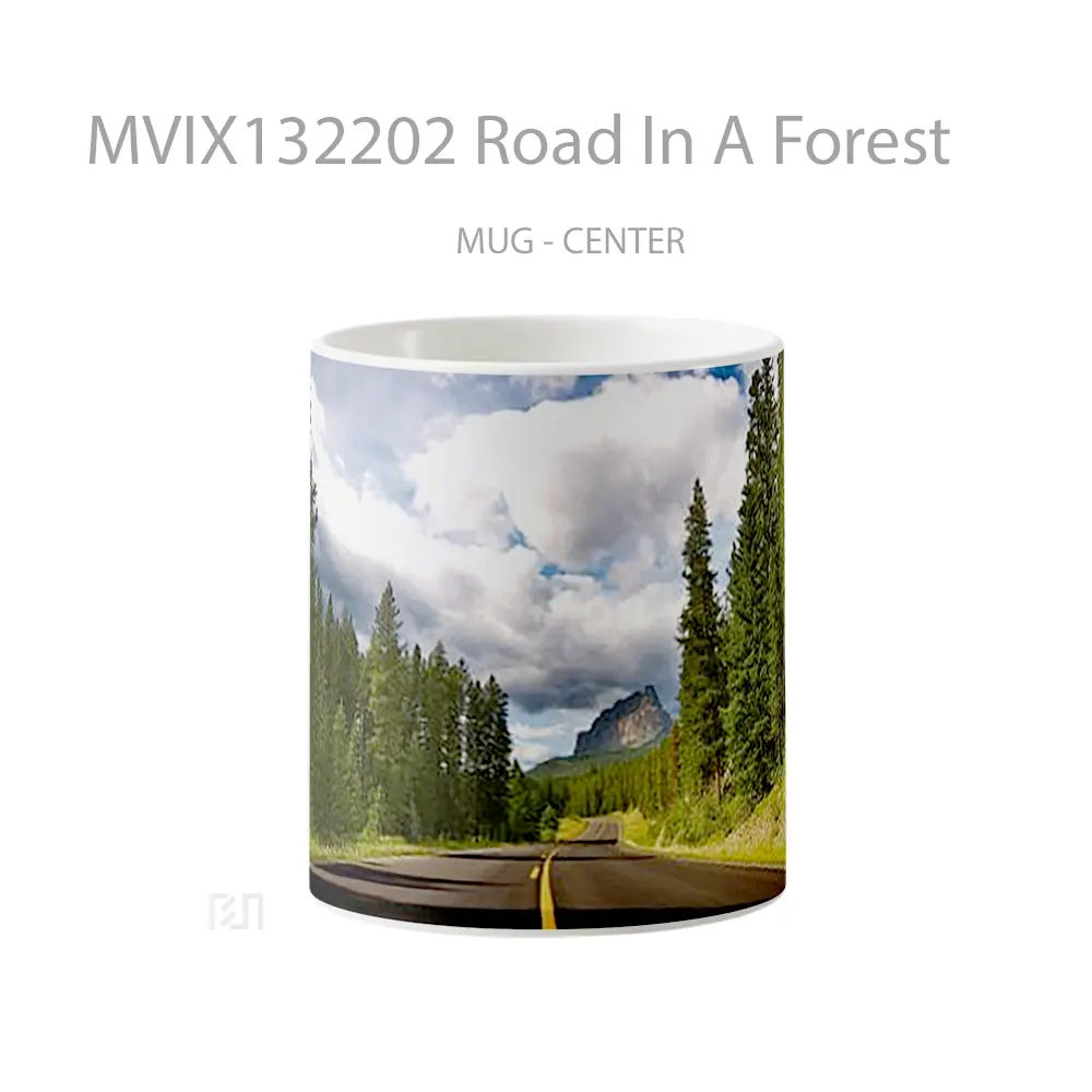 Mug Road In A Forest Gelas Pemandangan Alam