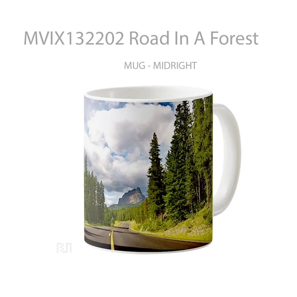Mug Road In A Forest Gelas Pemandangan Alam - All-side / Desain