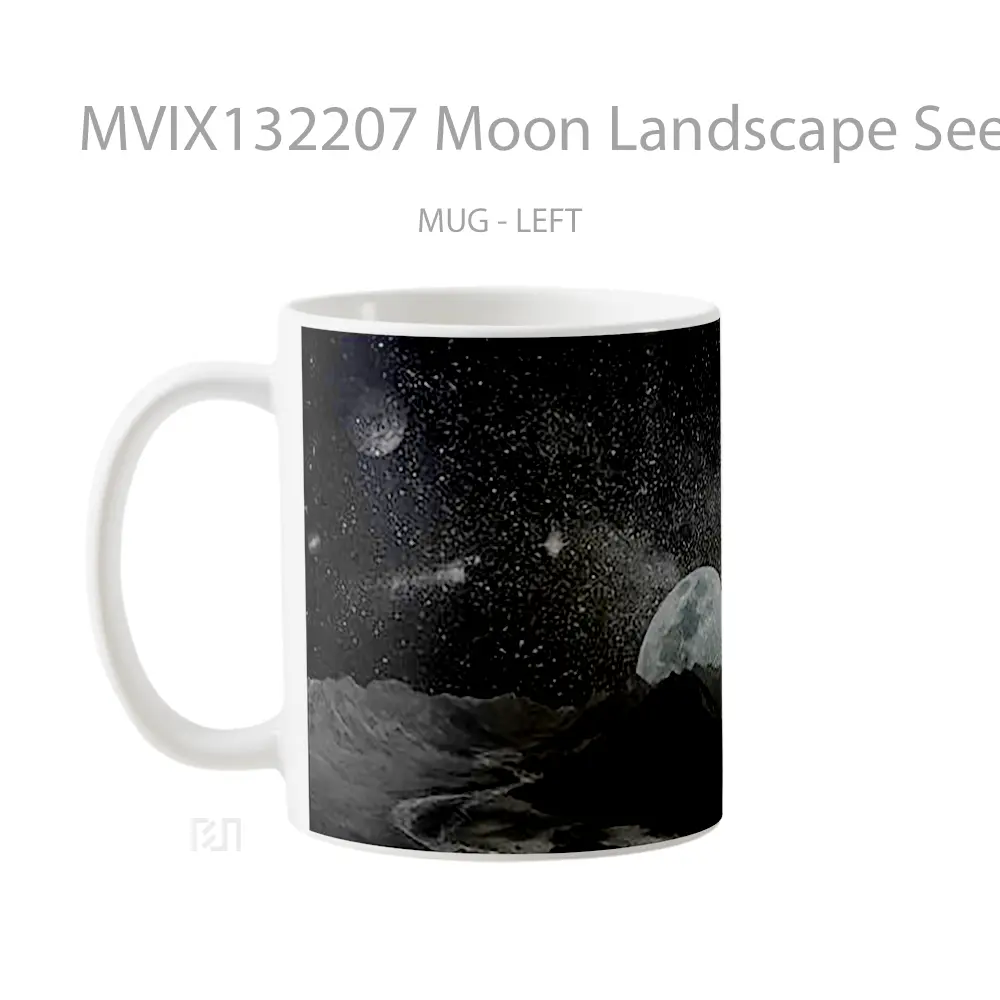Mug Moon Landscape Seen From Planet Gelas Pemandangan Alam - All-side / Desain