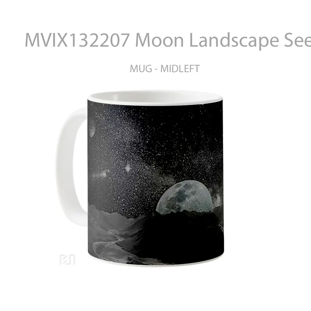 Mug Moon Landscape Seen From Planet Gelas Pemandangan Alam - All-side / Desain