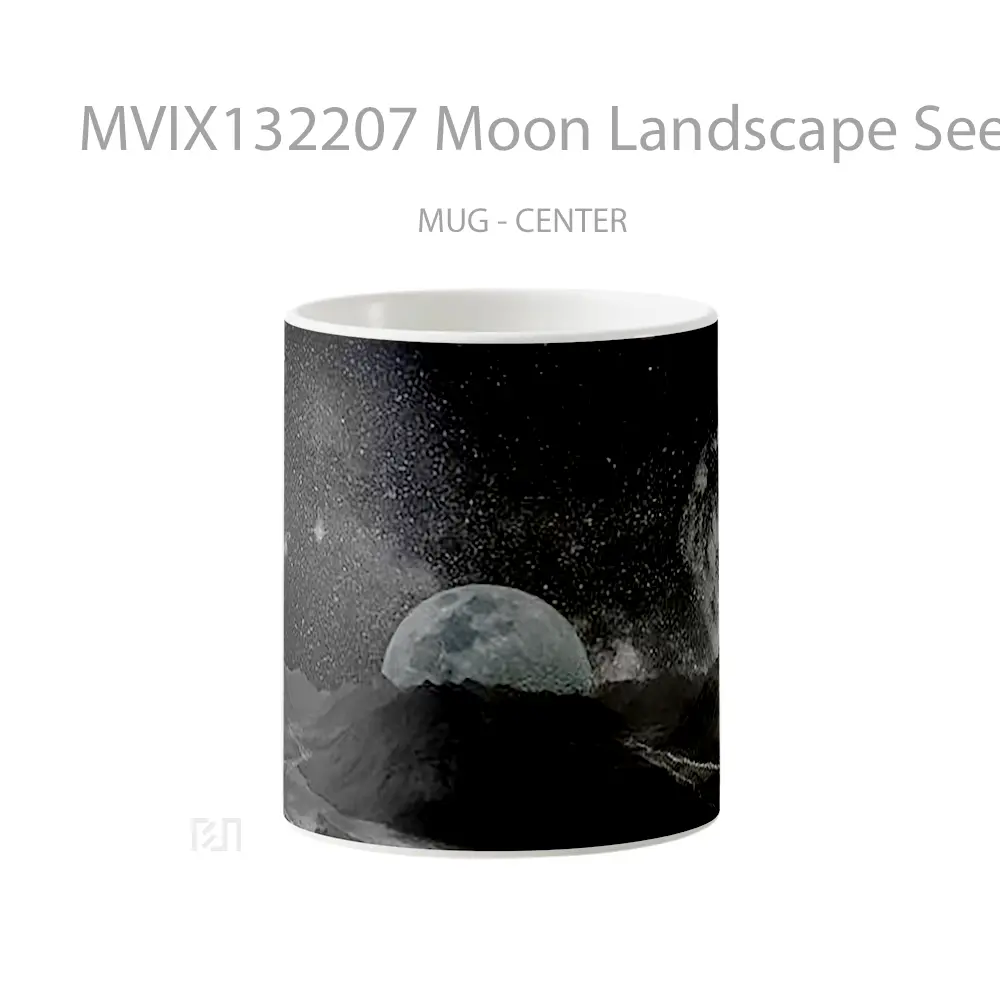 Mug Moon Landscape Seen From Planet Gelas Pemandangan Alam