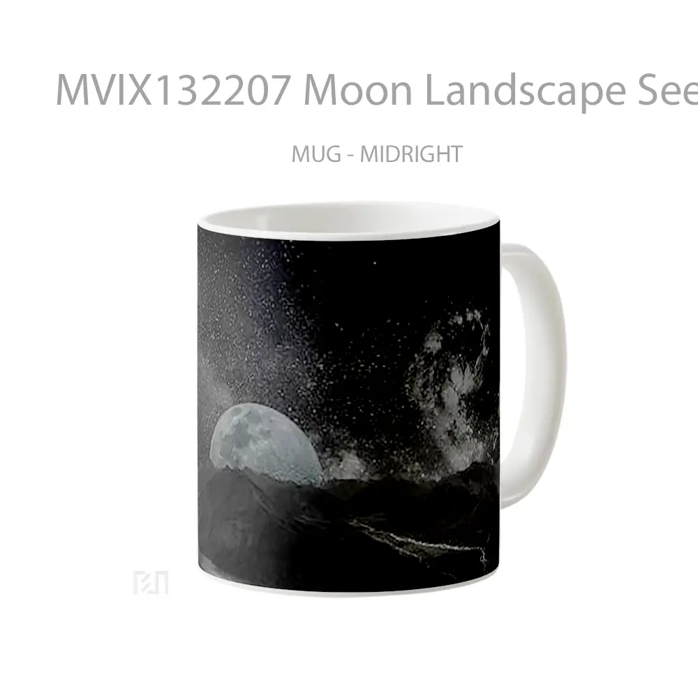 Mug Moon Landscape Seen From Planet Gelas Pemandangan Alam - All-side / Desain