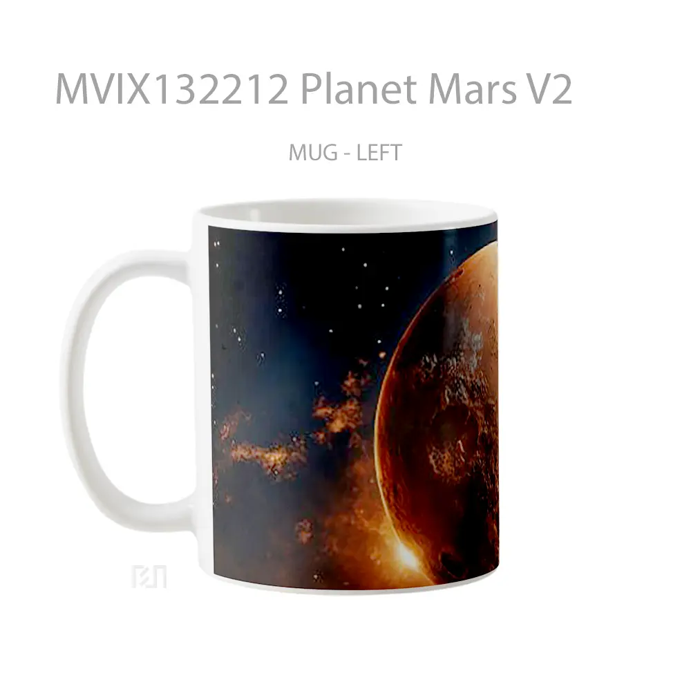 Mug Planet Mars V2 Gelas Astronomi - All-side / Desain