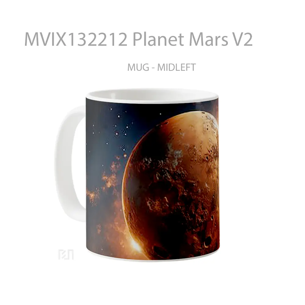 Mug Planet Mars V2 Gelas Astronomi - All-side / Desain