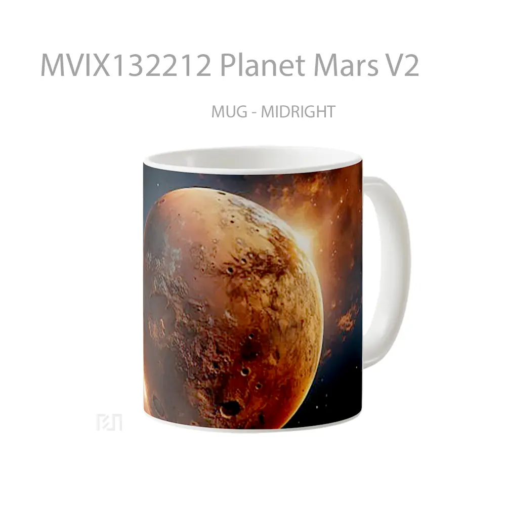 Mug Planet Mars V2 Gelas Astronomi - All-side / Desain