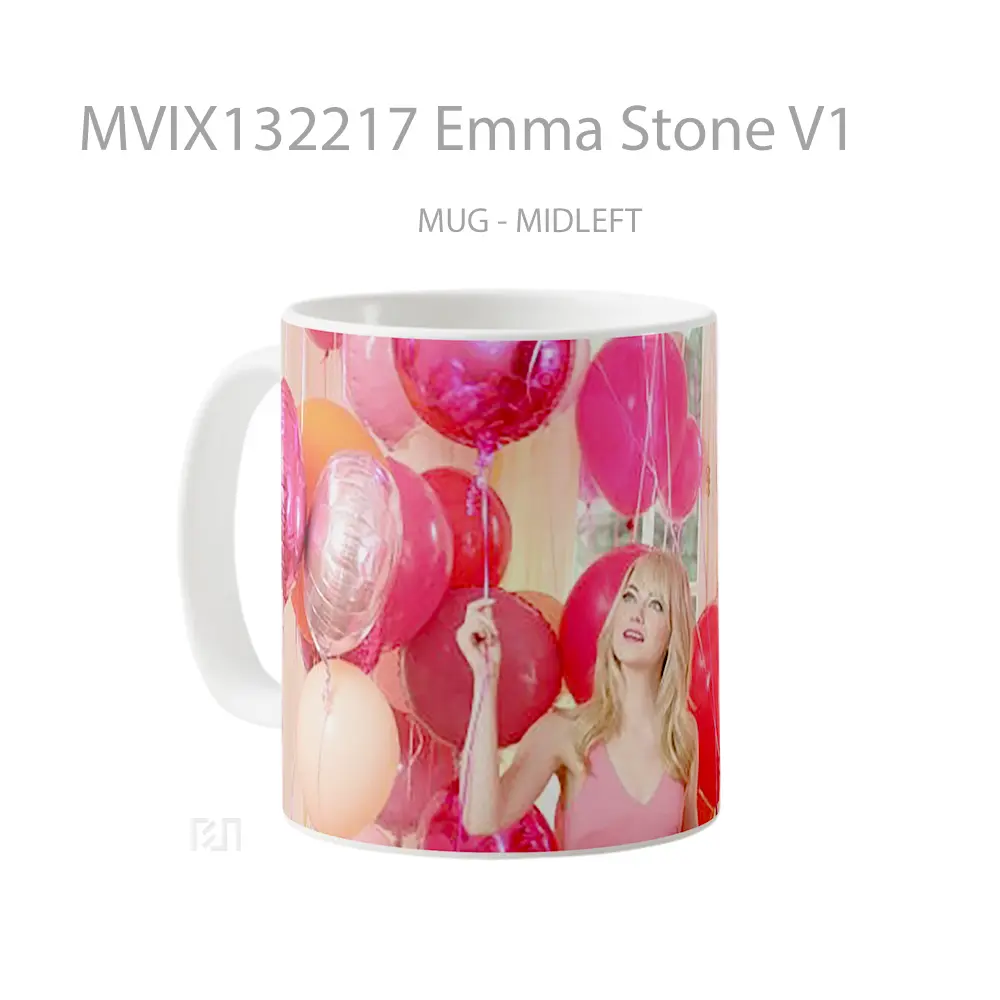 Mug Emma Stone V1 Gelas Selebriti - All-side / Desain