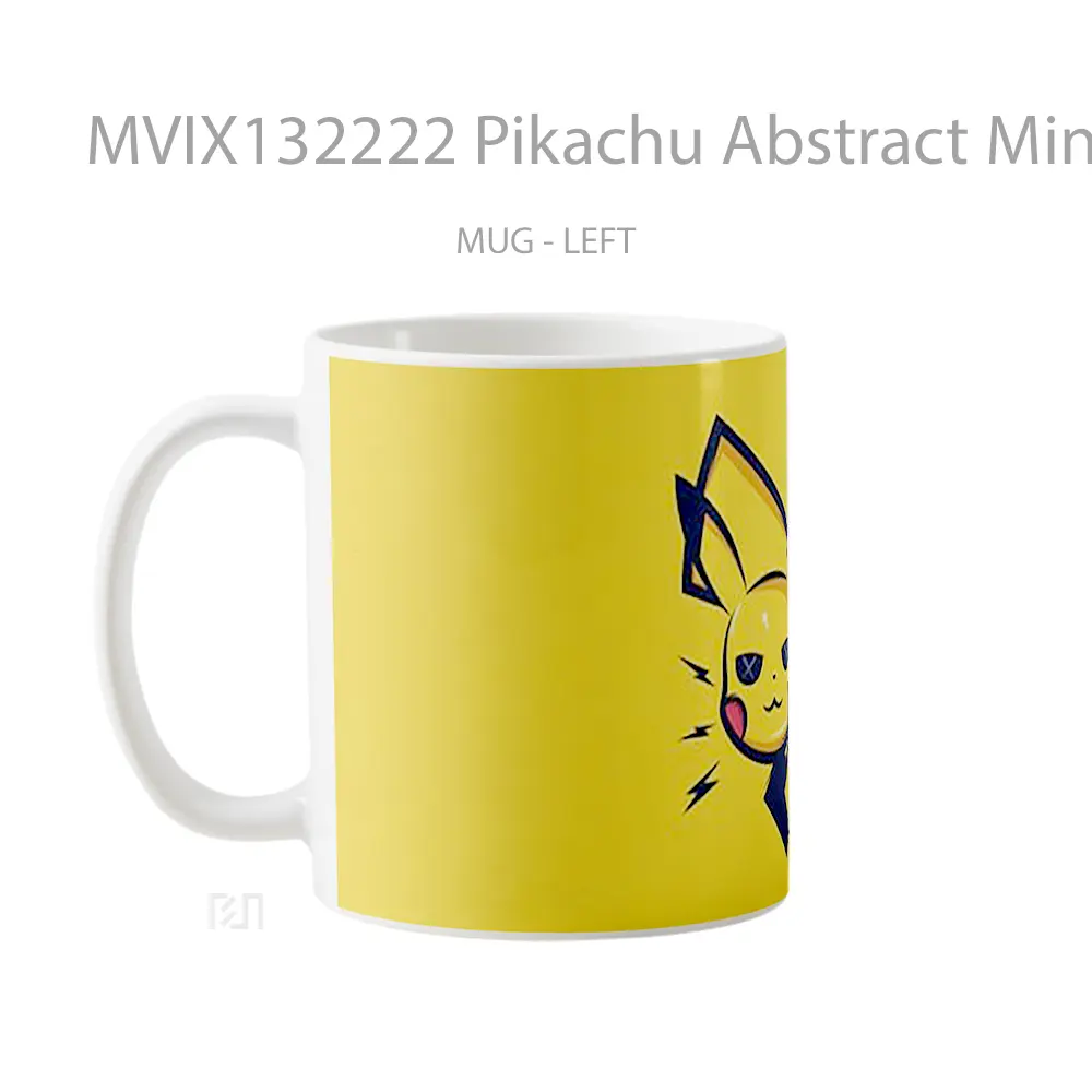Mug Pikachu Abstract Minimalist Gelas Seni Modern - All-side / Desain