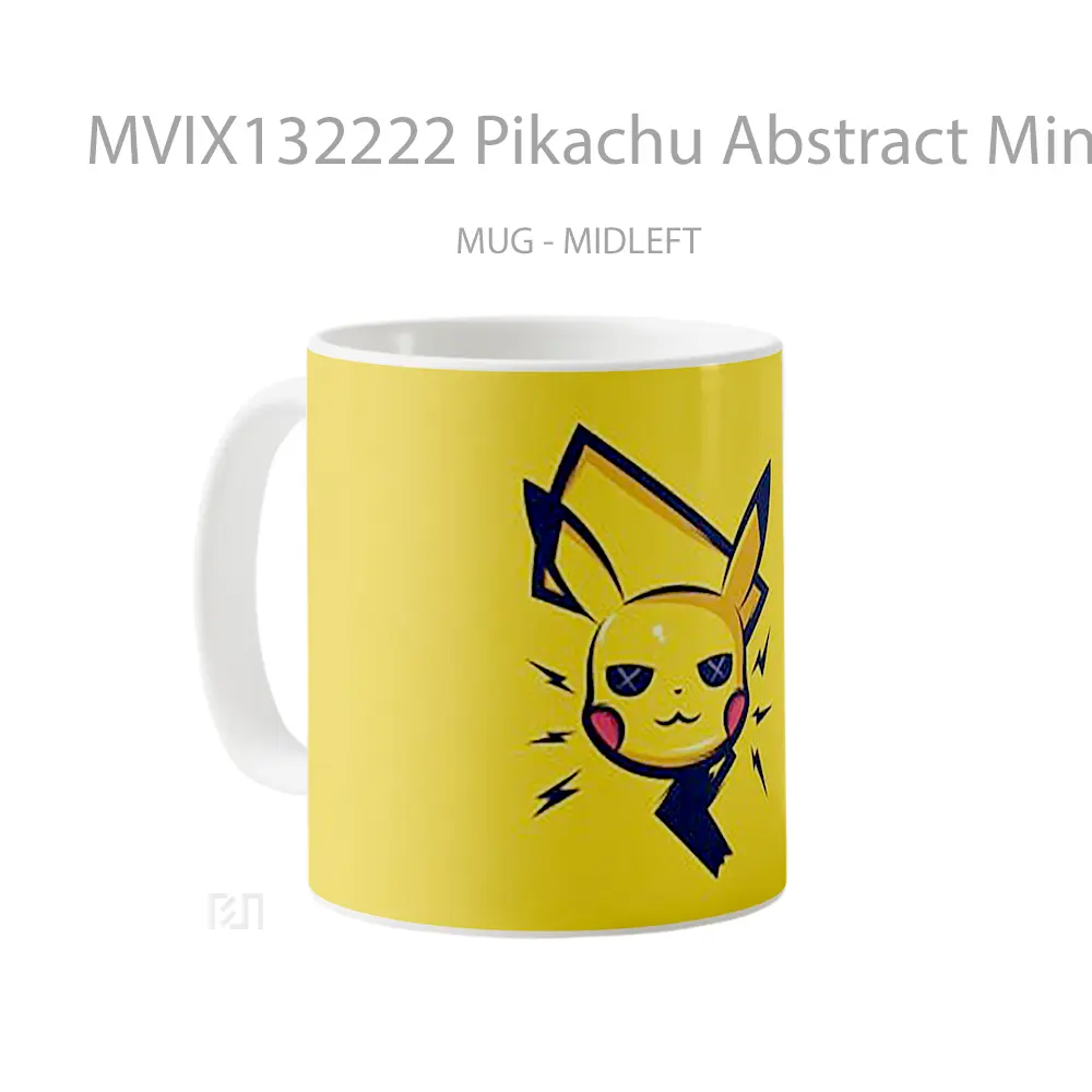 Mug Pikachu Abstract Minimalist Gelas Seni Modern - All-side / Desain