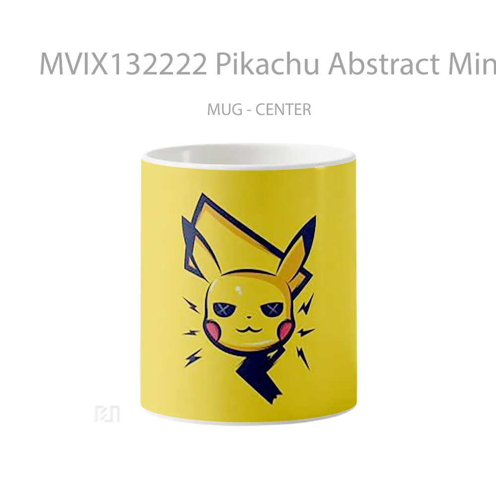 Mug Pikachu Abstract Minimalist Gelas Seni Modern