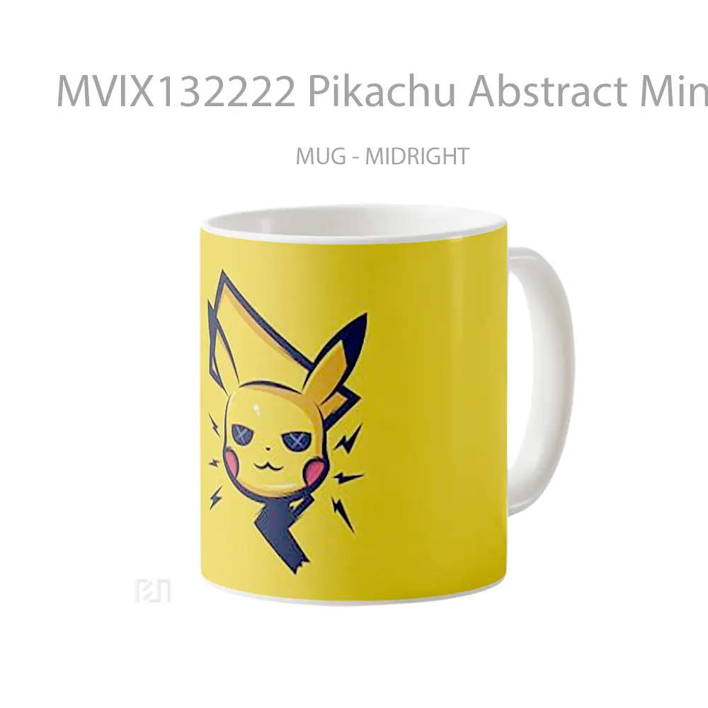 Mug Pikachu Abstract Minimalist Gelas Seni Modern - All-side / Desain