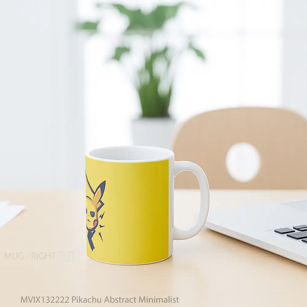 Mug Pikachu Abstract Minimalist Gelas Seni Modern - All-side / Desain