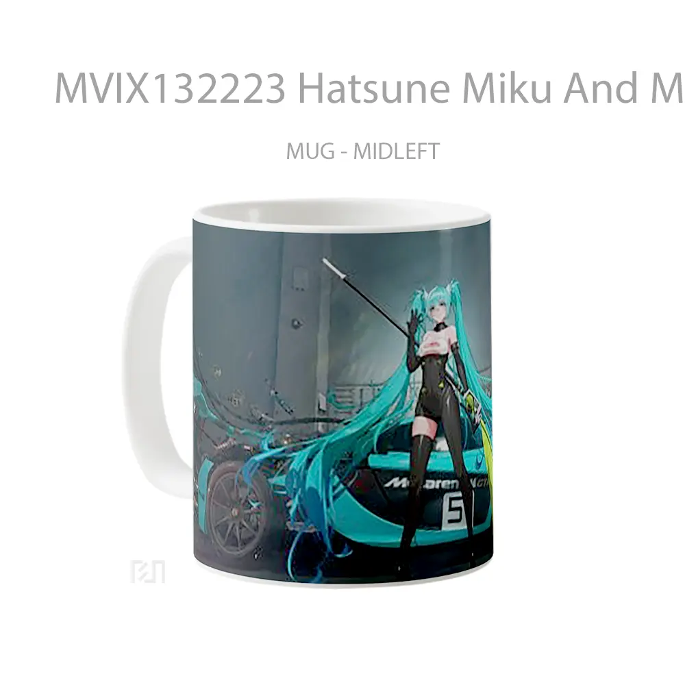 Mug Hatsune Miku And Mclaren Gtr Gelas Keramik Unik - All-side / Desain