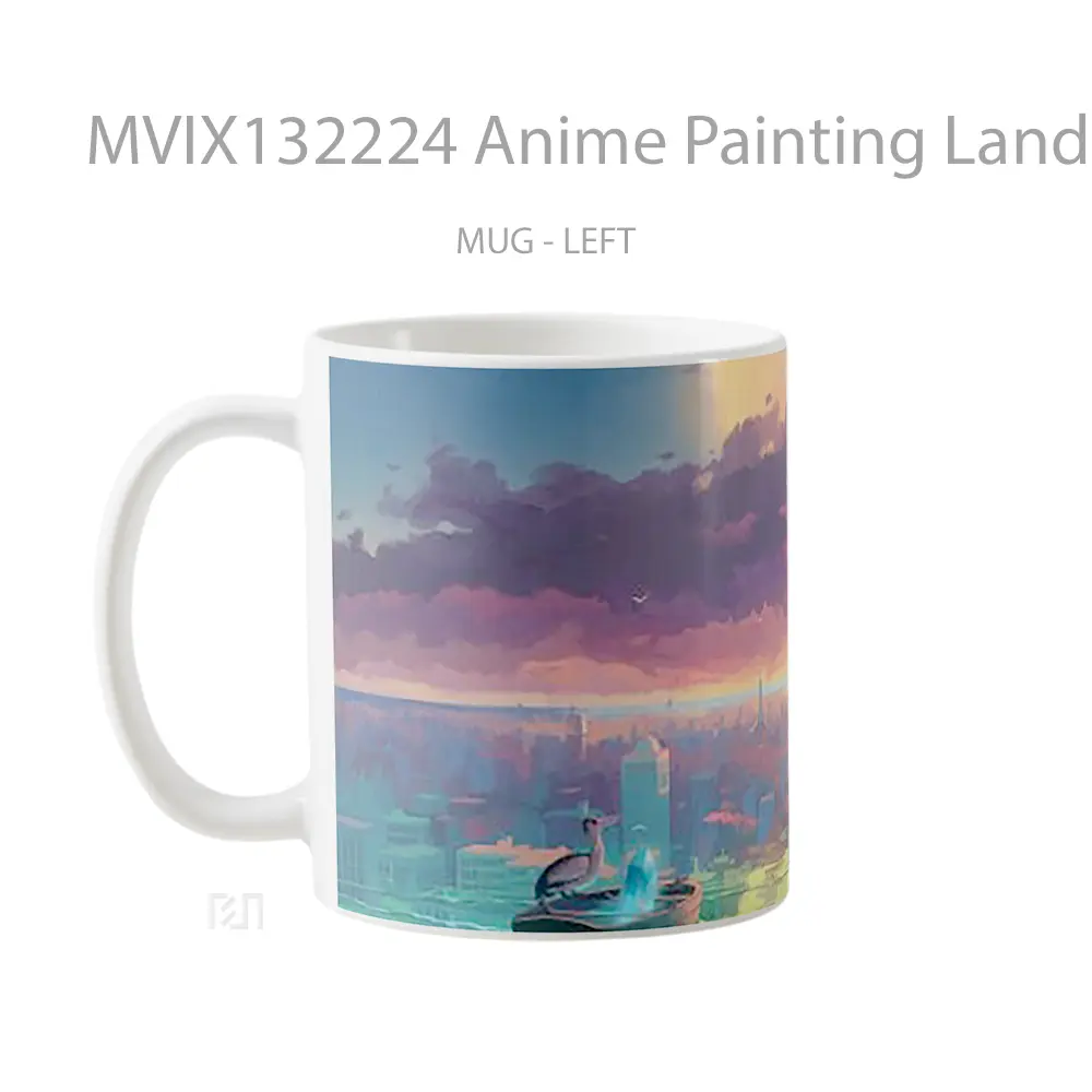Mug Anime Painting Landscape With Girl Cangkir Anime - All-side / Desain