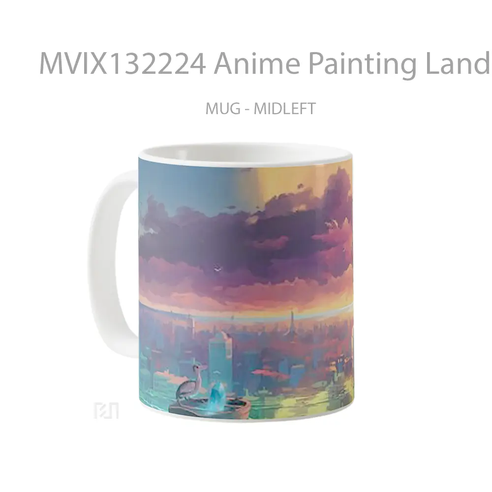 Mug Anime Painting Landscape With Girl Cangkir Anime - All-side / Desain