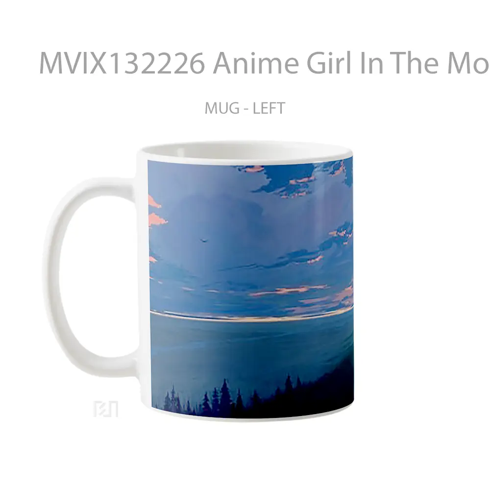 Mug Anime Girl In The Mountains Cangkir Anime - All-side / Desain