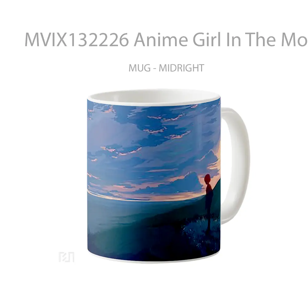 Mug Anime Girl In The Mountains Cangkir Anime - All-side / Desain