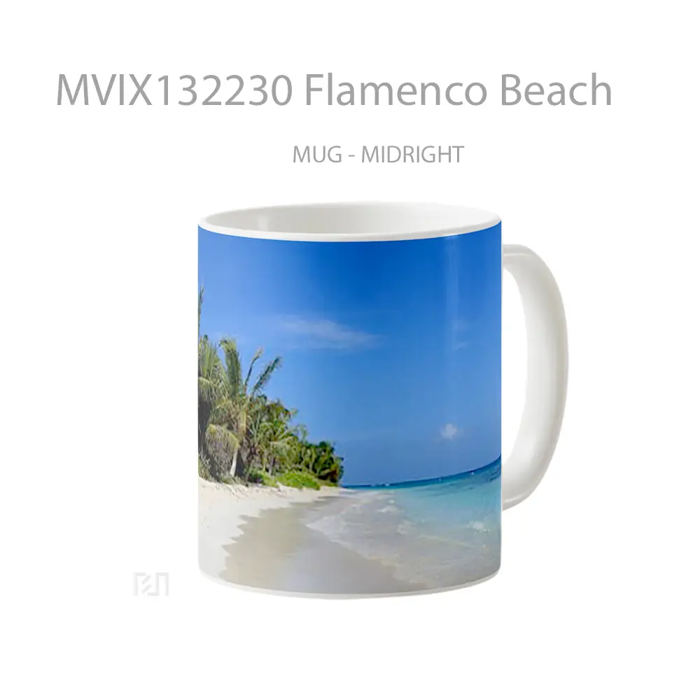 Mug Flamenco Beach Gelas Pemandangan Alam - All-side / Desain