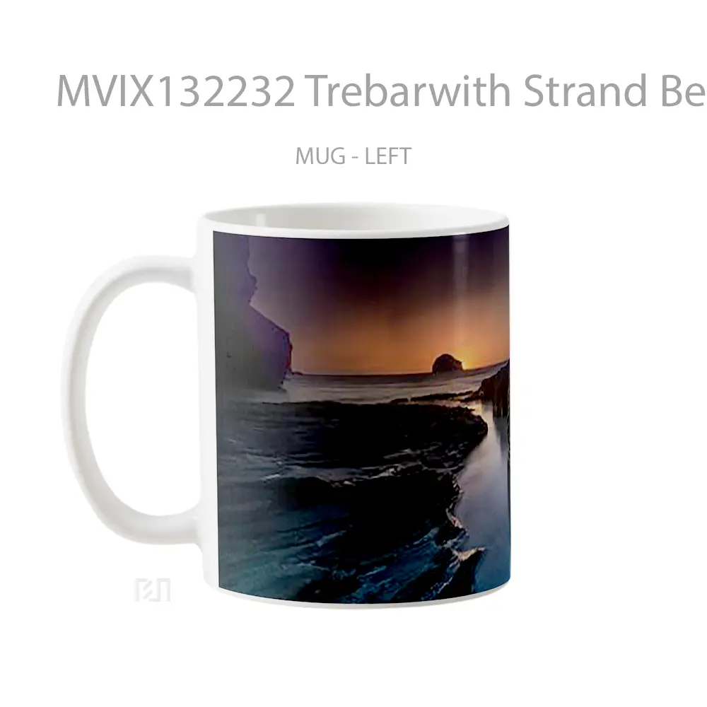 Mug Trebarwith Strand Beach Gelas Pemandangan Alam - All-side / Desain