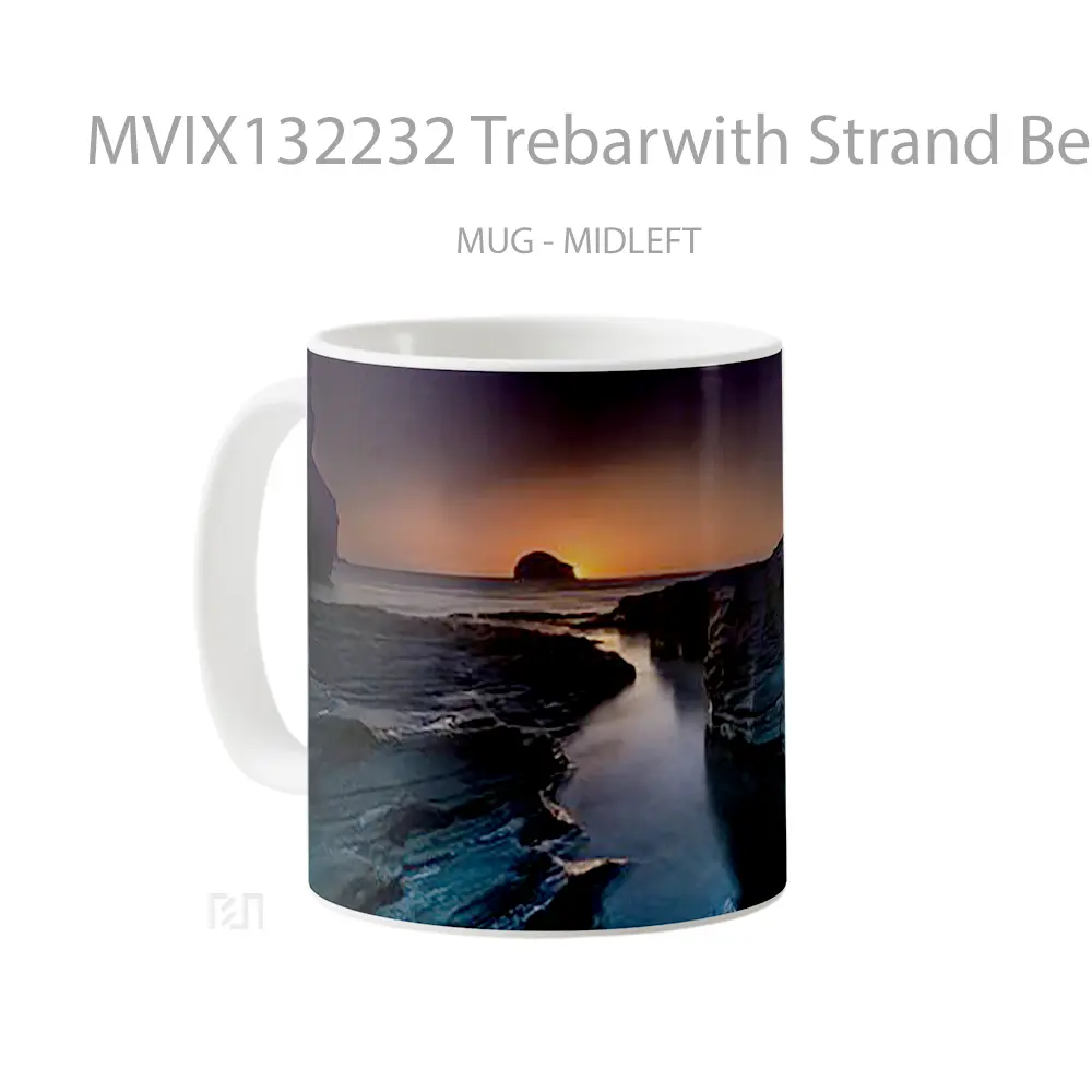 Mug Trebarwith Strand Beach Gelas Pemandangan Alam - All-side / Desain