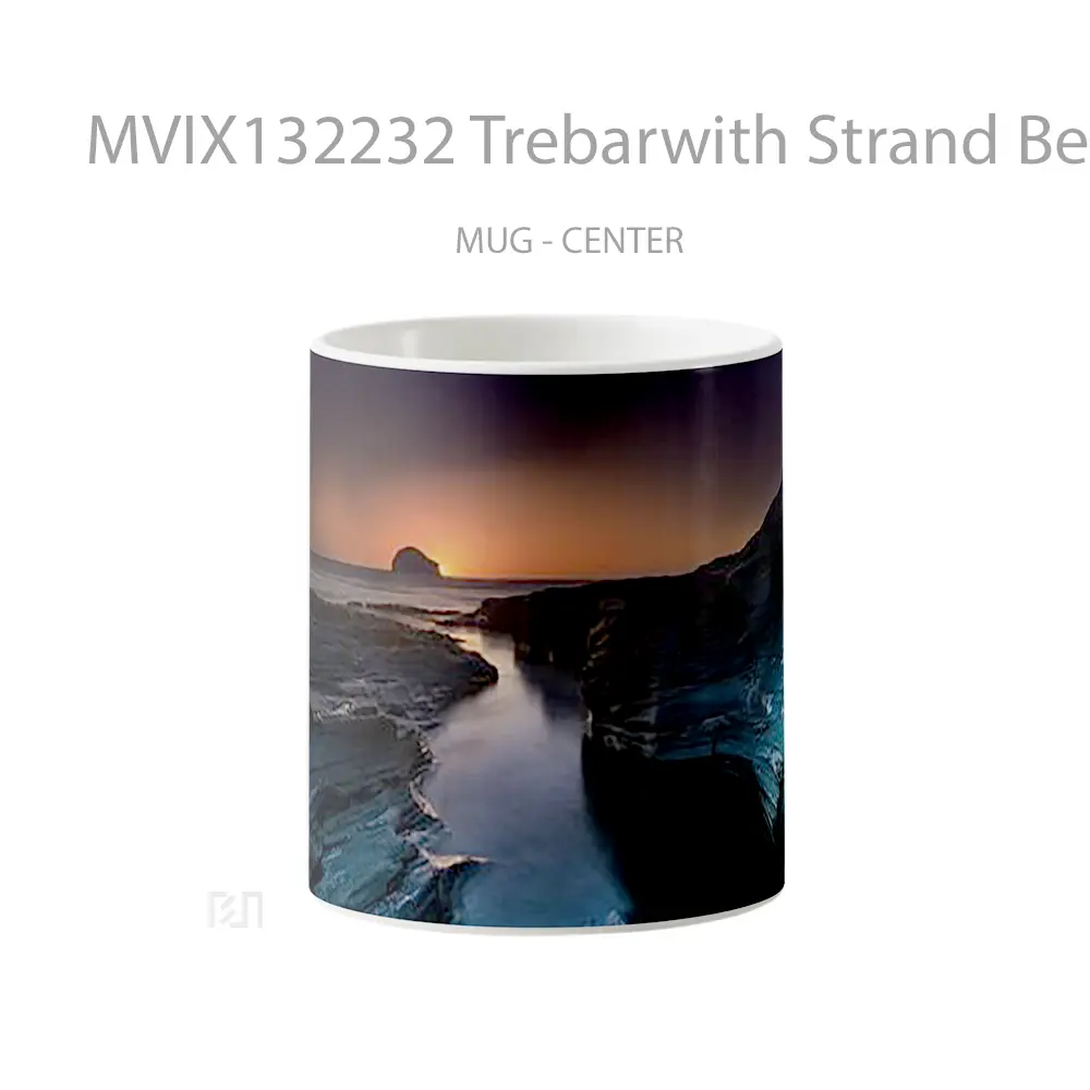 Mug Keramik Premium SNI - Mug Trebarwith Strand Beach Gelas Pemandangan Alam