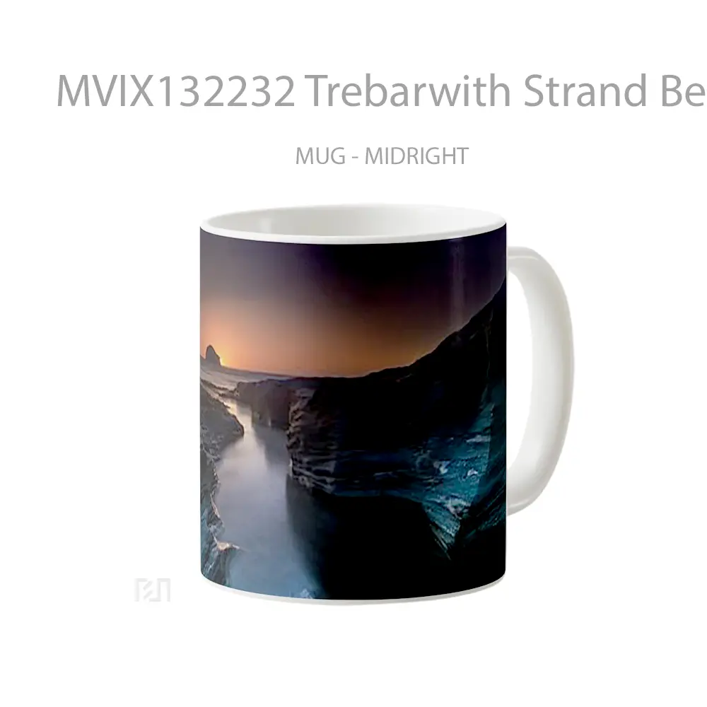 Mug Trebarwith Strand Beach Gelas Pemandangan Alam - All-side / Desain
