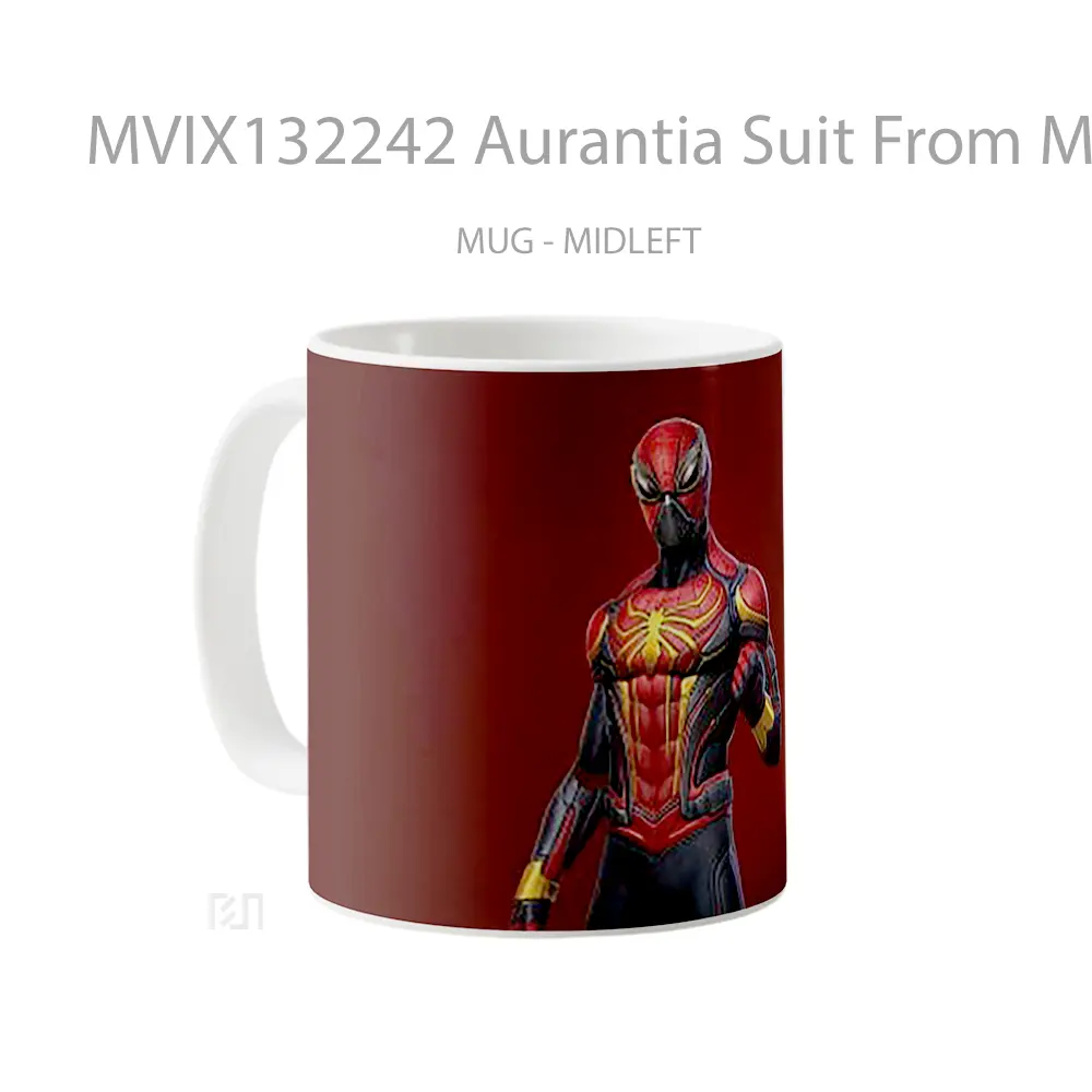 Mug Aurantia Suit From Marvels Spiderman 2 Gelas Superhero - All-side / Desain