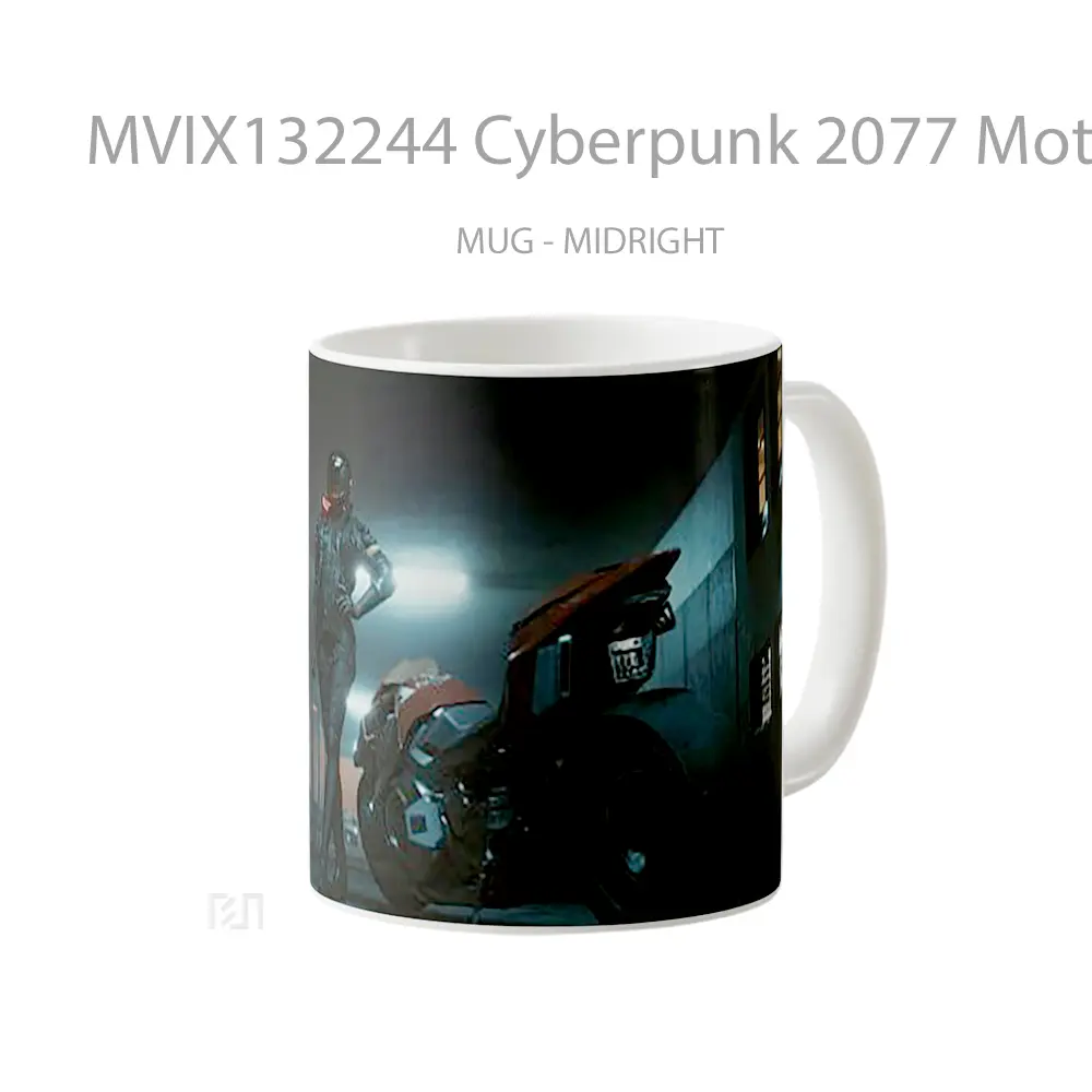 Mug Cyberpunk 2077 Motorcycle Girl Cangkir Gamer - All-side / Desain