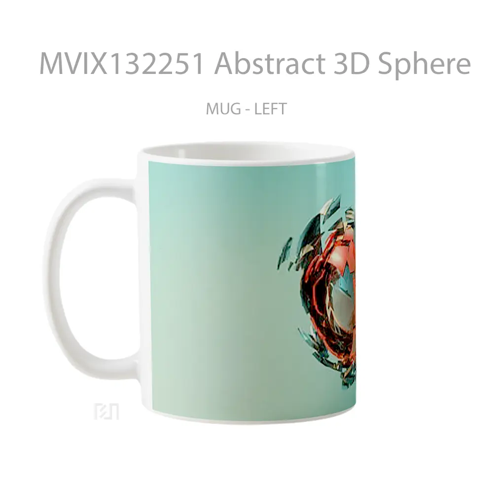 Mug Abstract 3D Sphere Gelas Seni Modern - All-side / Desain