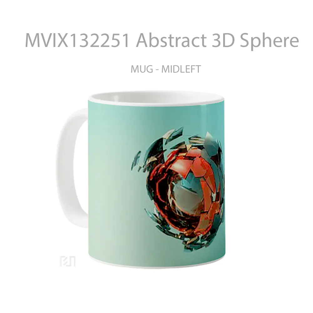 Mug Abstract 3D Sphere Gelas Seni Modern - All-side / Desain